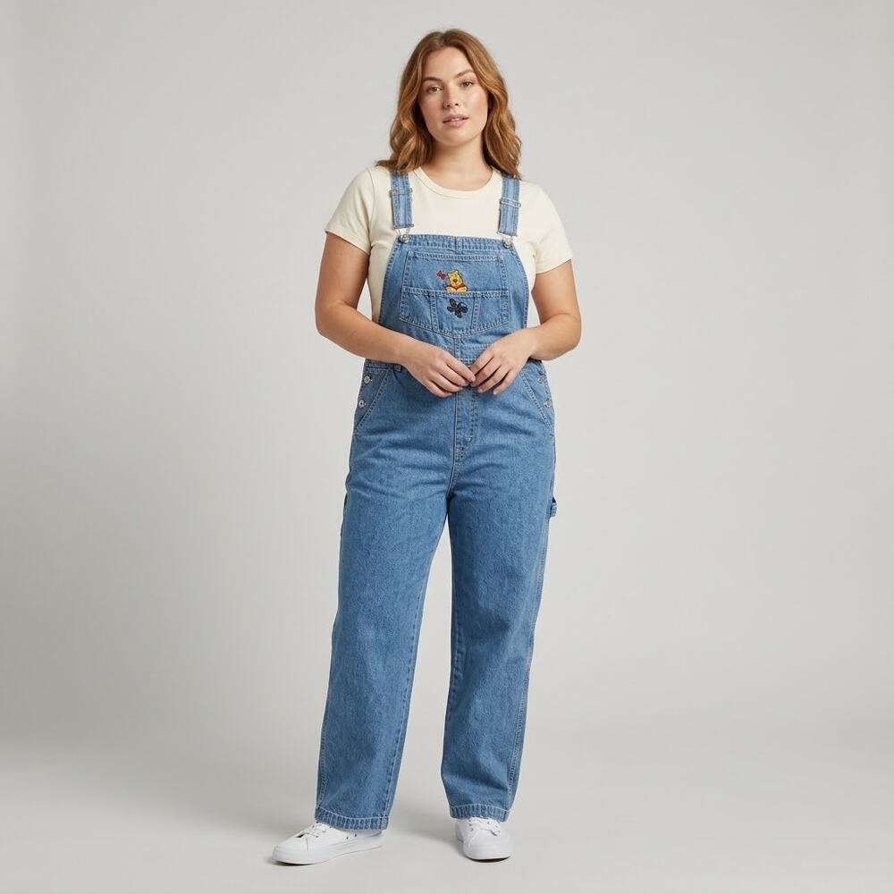 Disney Winnie the Pooh Overalls Size Medium Vintage Embroidered